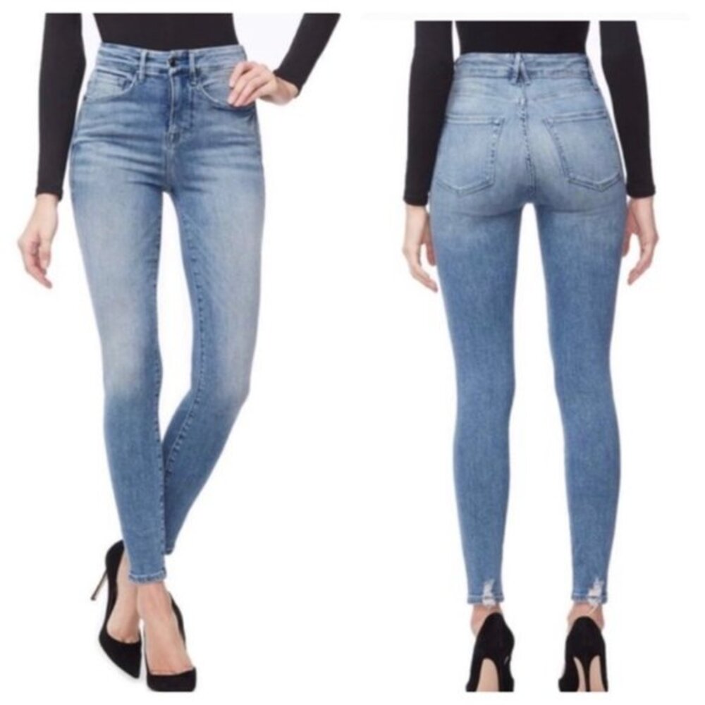 Good American Good Waist in 262 Blue Wash size 27
